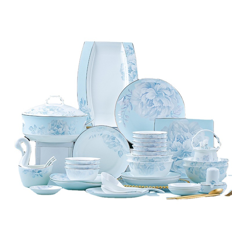 Jingdezhen vajilla de cerámica traje hueso plato China plato nórdico cena hogar vajilla hogar inauguración plato regalo al por mayor
