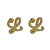 Fashionable brass earrings from pearl, internet celebrity, European style, 2021 collection