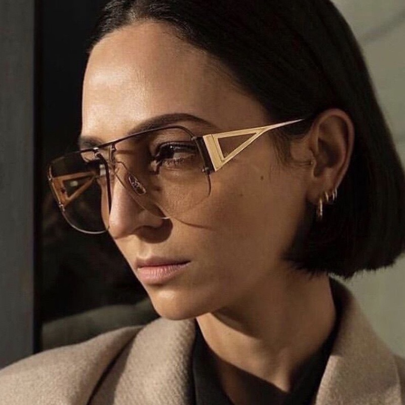 Sunglasses Unisex European Style Frameless Rectangular Shades_voghion.com