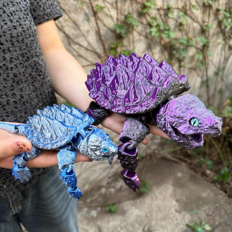 3D Printed Crocodile Turtle with Flexible Joints and Movable Mouth, Popular Children's Toy, Gift, Desktop Decoration Wholesale