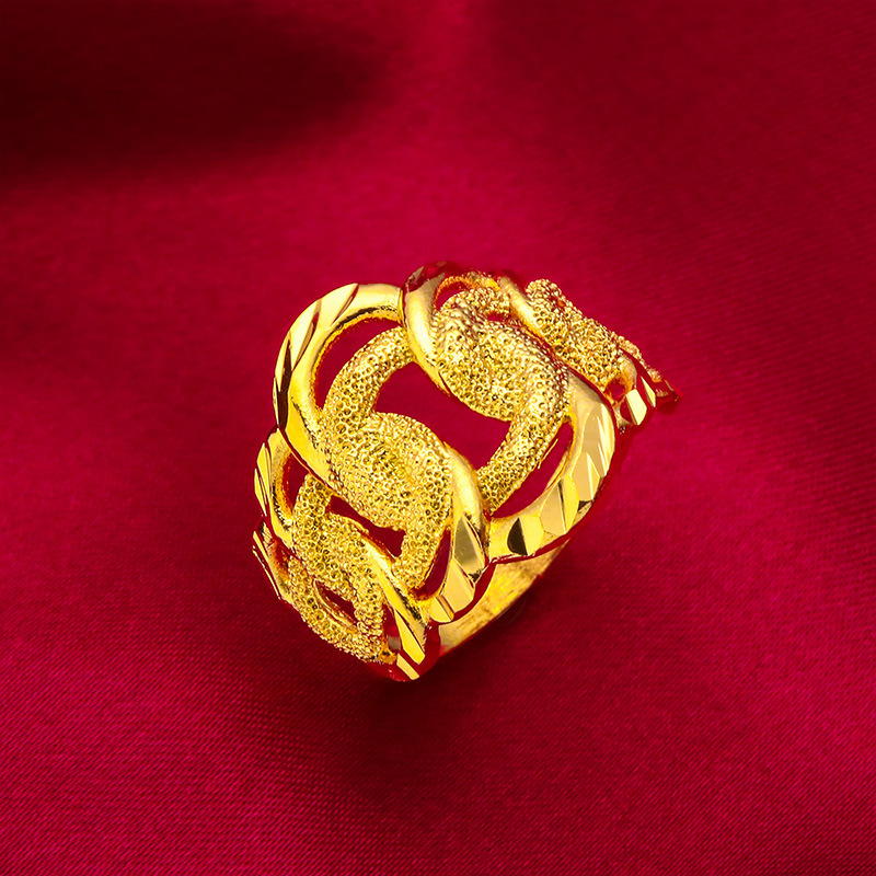 Vietnamese Sand Gold Women's Rings Fashion Cross-Border E-Commerce Jewelry Wholesale Vietnamese Sand Gold Rings for Women