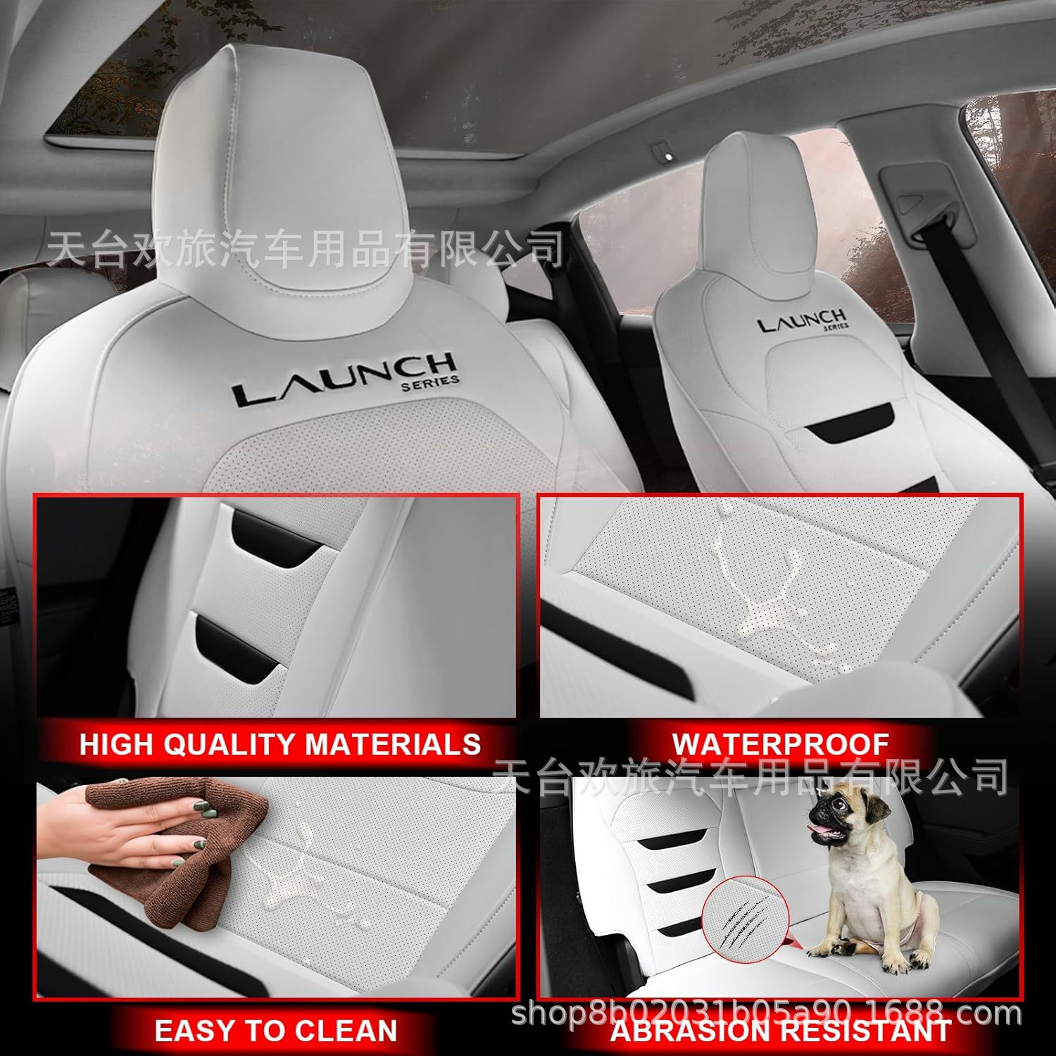 [Cross-Border] Suitable for Tesla's New Version of Model Y/3 Car Seat Cover Original White Leather Napa Cushion