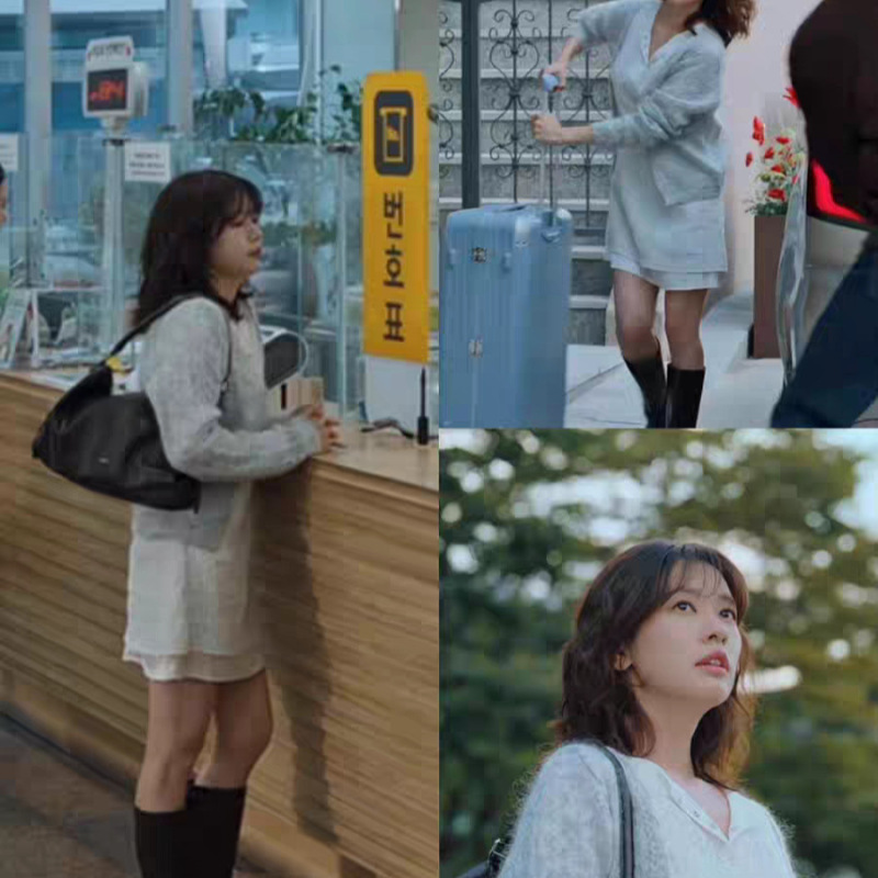 The New H2026 Spring Model Korean Version of Fo*Nua Jung So-Min's Same Style Elegant Solid Color Hollow V-Neck Knitted Cardigan for Women