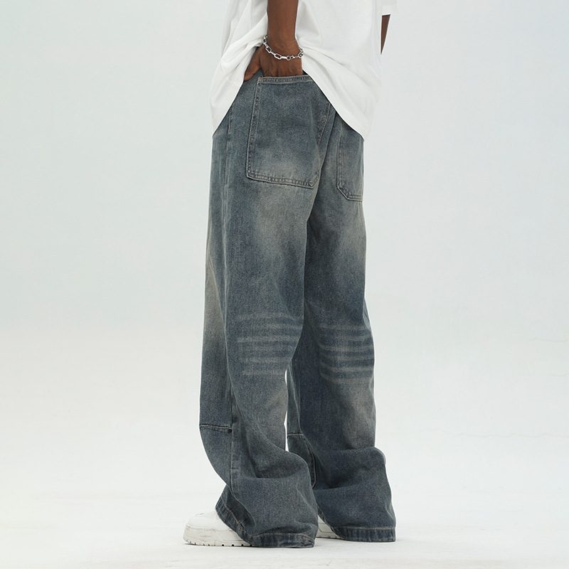 Men's Clothing 2024 new jeans men's summer thin high street loose straight wide leg casual pants_voghion.com