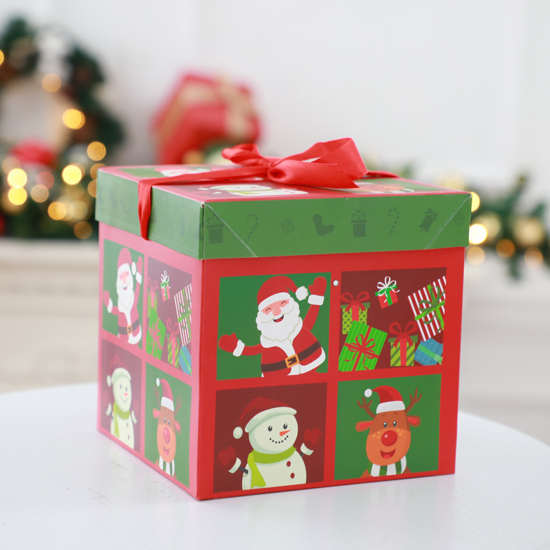 Navidad regalo embalaje caja de regalo decoración escena diseño suministros Nochebuena caja de dulces niños adultos