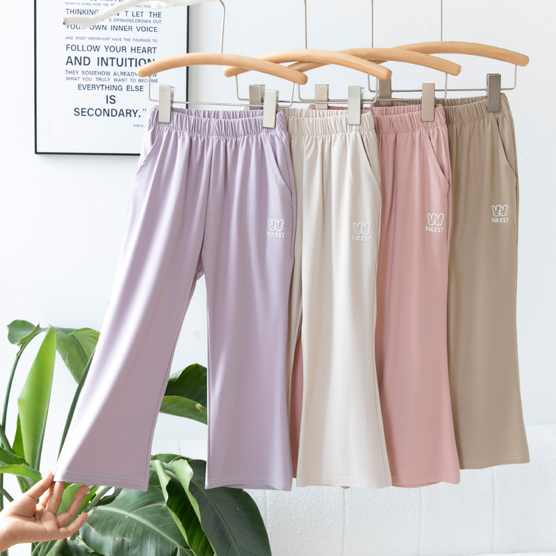 Summer Children's Flared Pants Lightweight Breathable Girls' Pants Tencel Denim Soft Girls' Pants Anti-mosquito Sunscreen Pants