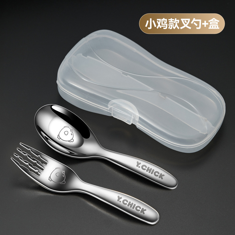316 ステンレス鋼子供用食器ベビー食事スプーンフォーク給餌スプーンスプーンフォークスプーンセット|undefined