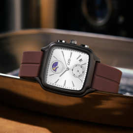 歌迪磁吸扣硅胶表男女同款小三针商务腕表防水日历月相高级感手表