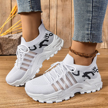 跨境新款女鞋shoes夏季高级感外贸厚底鞋网面透气百搭运动休闲鞋