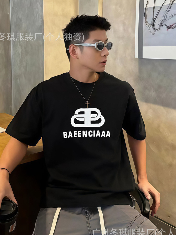 B's 高品質パリロック春夏プリントロゴ半袖カジュアルルーズ男女カップル同じスタイル Tシャツトレンド|undefined