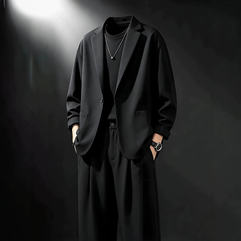 Black men's high-end suit jacket, British yuppie style, dk boys' uniform, youth adult formal suit Black men's high-end suit jacket, British yuppie style, dk boys' uniform, youth adult formal suit