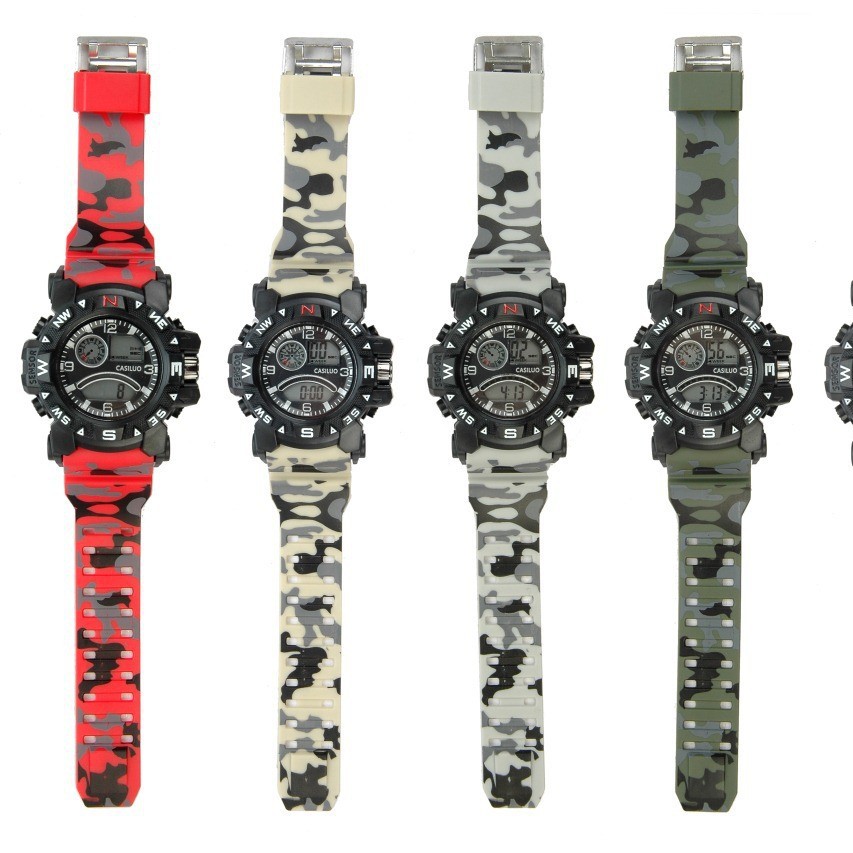 Camouflage multifunctional youth outdoor sports fashion luminous electronic watch factory wholesale FR-8807M