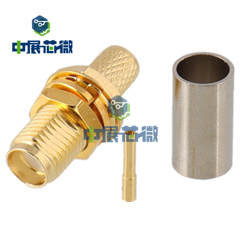 RF同轴射频连接器 SMA-K-3 外螺内孔 SMA母头压接RG58/RG142线 KY