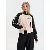 Ретро-кожанка, короткая кофта на молнии, американский стиль, slim fit