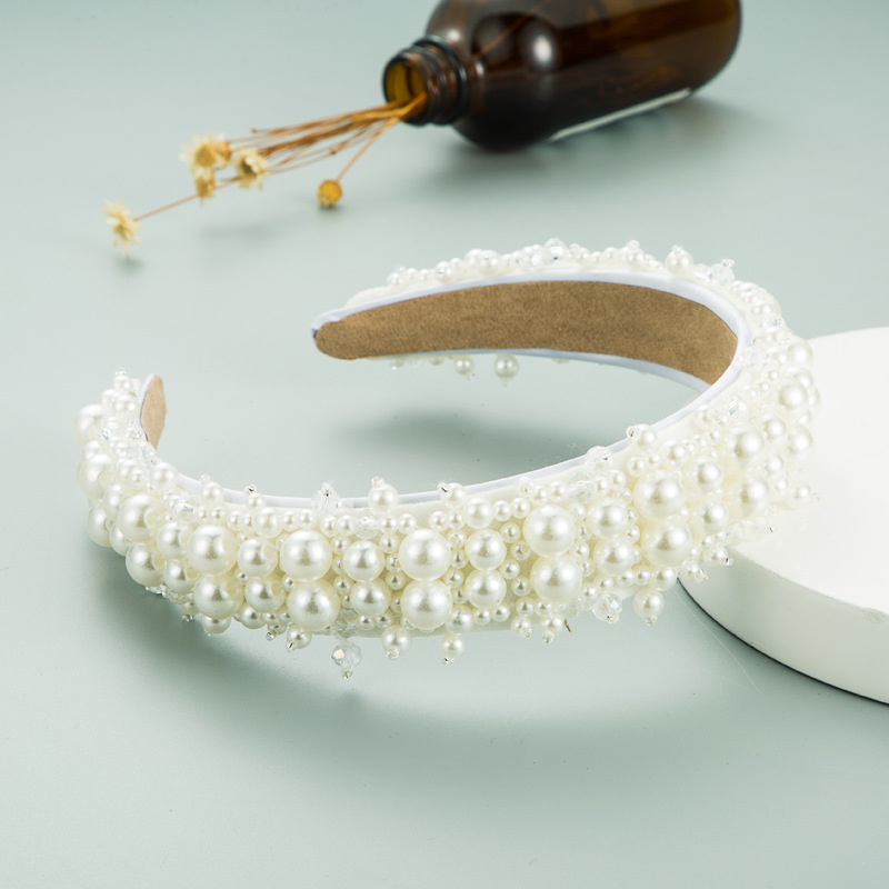 Fashion Gypsophila Pearl Crystal Headband display picture 3