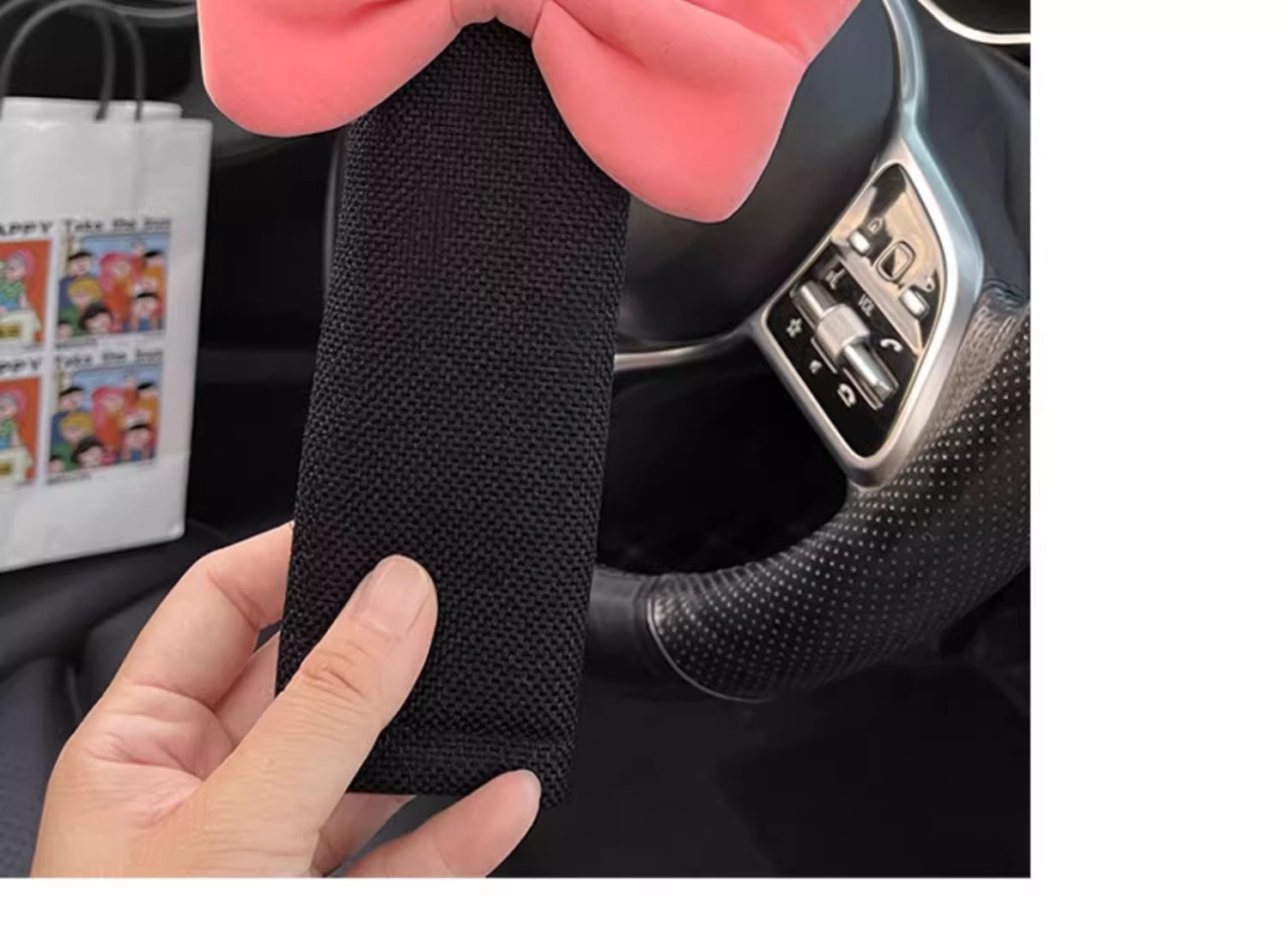 Car Seat Belt Shoulder Cover, Cute Bow Seat Belt, Anti-Stranglehold Car Protective Cover, Girls' Car Interior Decoration