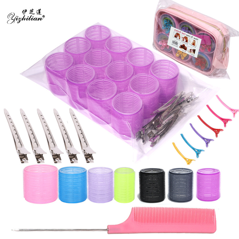 Transparent hair curler suit hair root fluffy hair curler air bangs roll self-adhesive hair roll non-ironing hook and loop wholesale