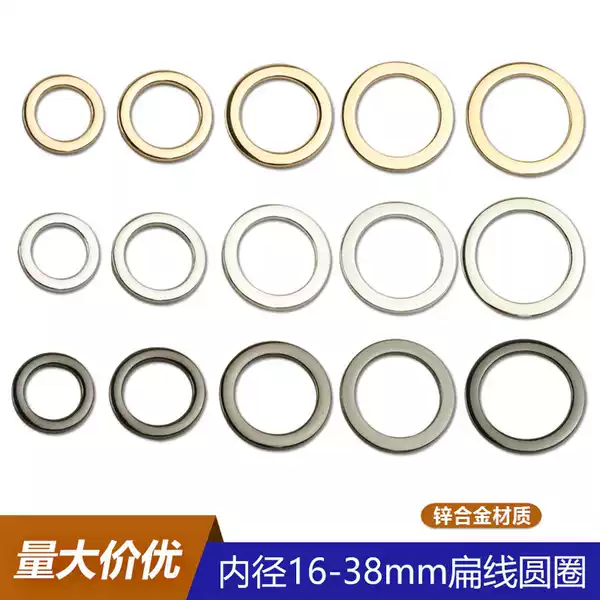Inner Diameter 16-38mm Flat Wire Seamless Circle Luggage Hardware Ring Circle Bag Strap Handle Connection Buckle