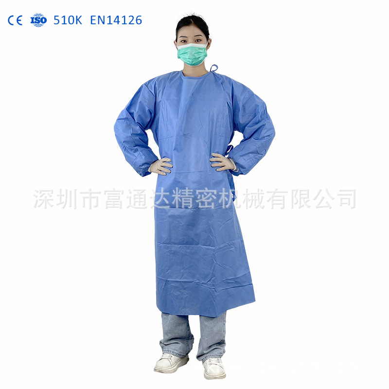 工厂直销level 2手术室蓝色工作服SMS医生手术服反穿式连体隔离衣