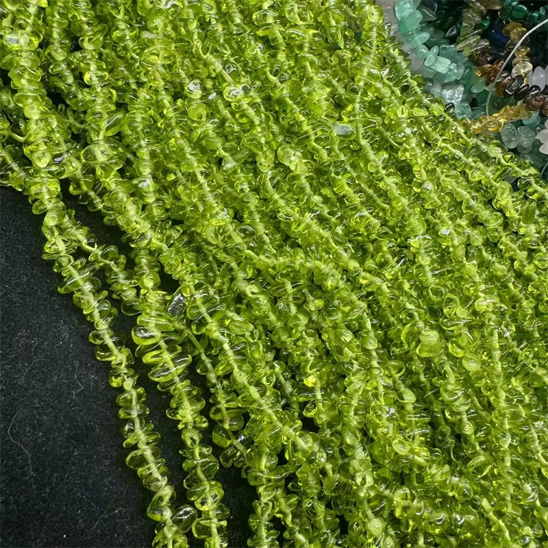 Peridot Chip Beads Natural Irregular Peridot Chips 3–8 mm, strands 40–80 cm, assorted counts