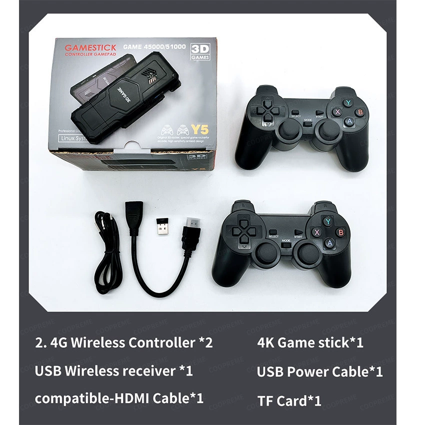 Игровая приставка Y5 HD 4K для дома, HDMI TV, PSP-эмулятор, 2.4G, двухместная