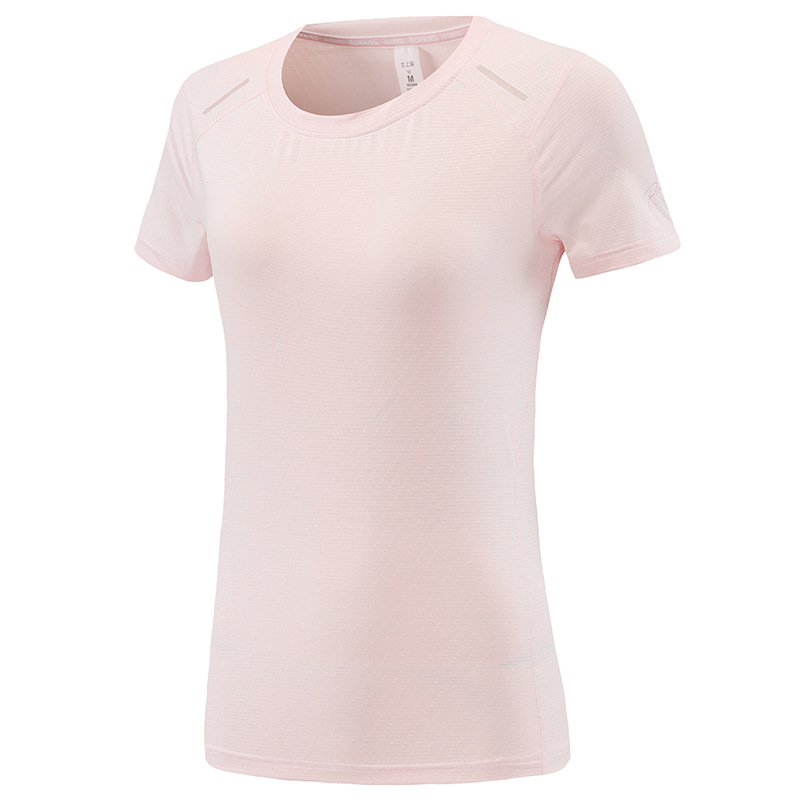 Europa y los Estados Unidos deportes transfronterizos de manga corta nueva camiseta de yoga transpirable ligera mujer de secado rápido camiseta de cuello redondo de manga corta