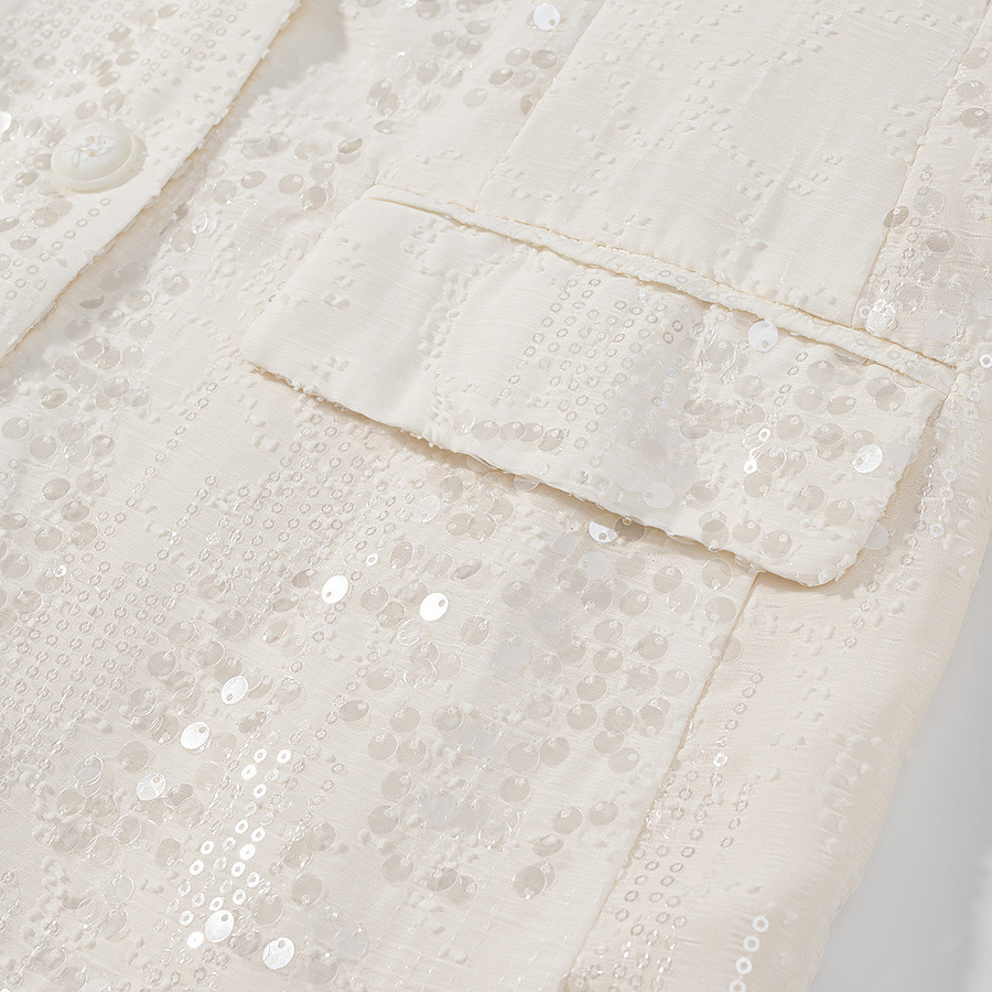 Elegant Sequin Slim Fit Women's Pant Set Spring Autumn Style_voghion.com
