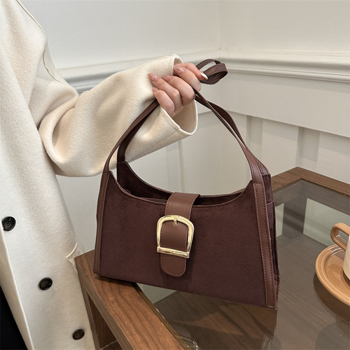 Shoulder underarm bag for women, large capacity niche design commuter bag for women, Korean style shoulder bag, new frosted crescent bag for women