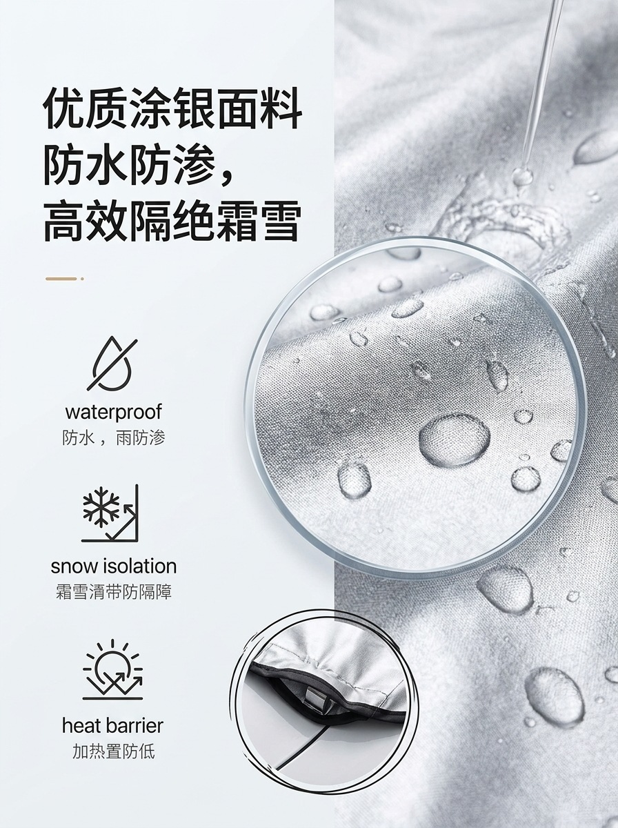 Car rear snow and windscreen cover, sunshade rear window car cover, UV protection, 600D Oxford fabric snow cover