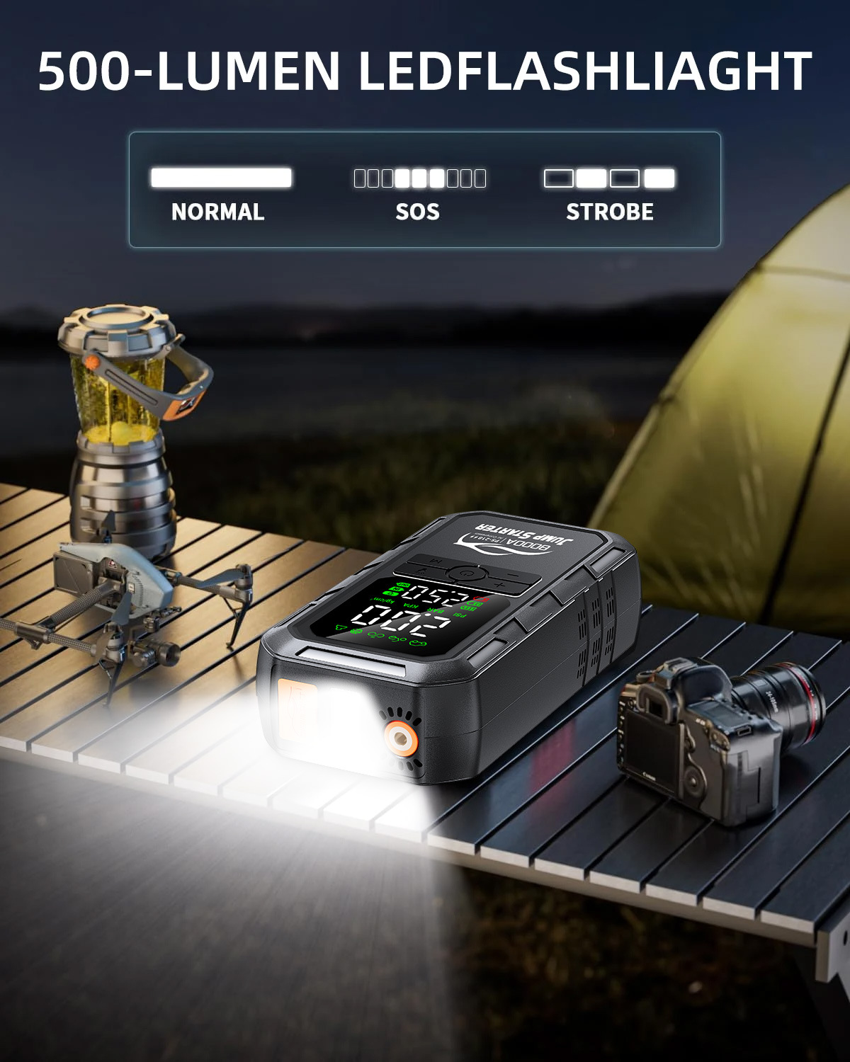 Cross-Border Car Emergency Starting Power Supply, Car-Mounted Air Pump, Multi-Functional All-In-One Device, 12V Battery, Powerful Jump Starter