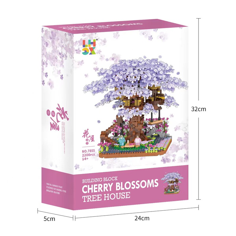 Zrk Micro Particle Plastic Building Blocks Purple Tree House 7855 Wholesale Dropshipping