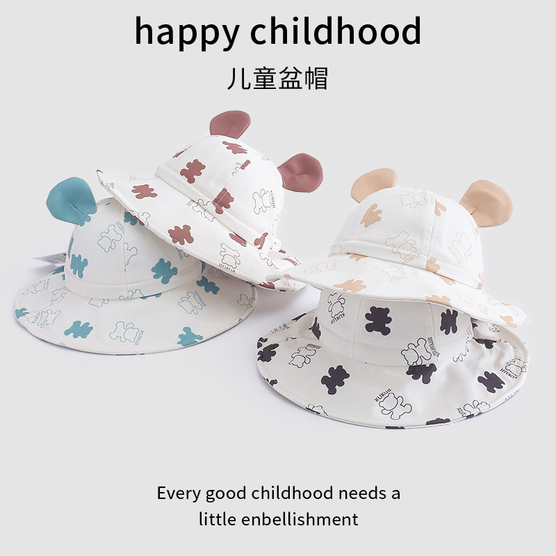 Sombrero de bebé primavera y otoño para bebés, sombrero de pescador, sombrero de protección solar, gorra de gran borde delgada y transpirable para hombres y mujeres