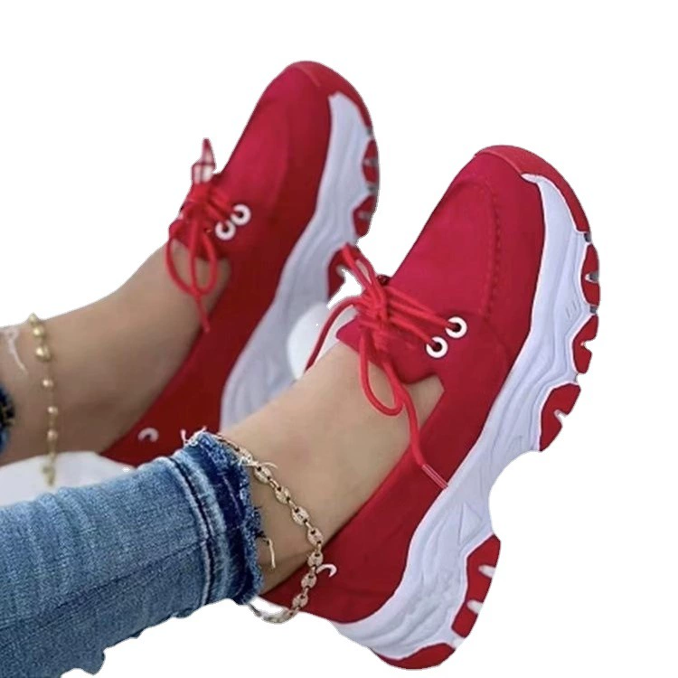Platform sneakers for leisure - low-cut athletic shoes, casual sport footwear, plus sizes 36-43