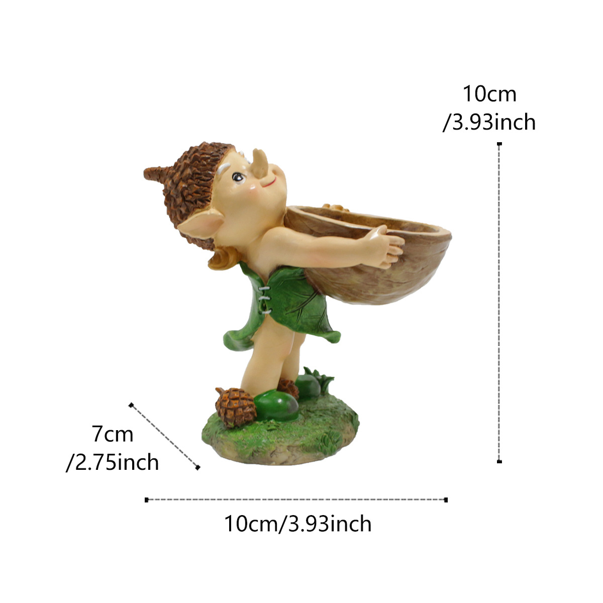  fairy tale forest elf walnut trough bird feeder resin outdoor garden statue courtyard lawn decoration pendulum