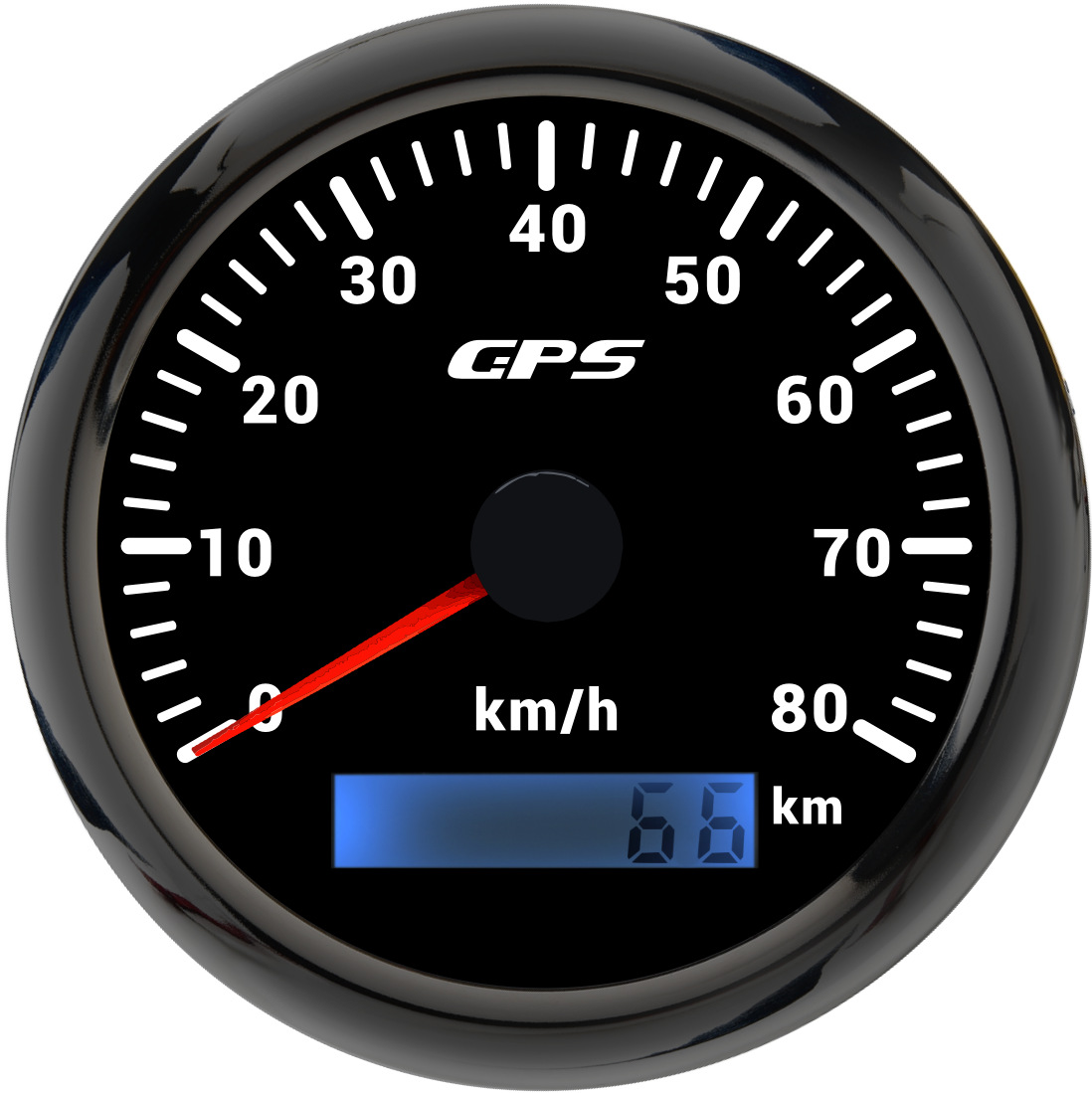 with Multicolor Light | Motuoche automobile instrument - black-bezel-black-face-80kmh