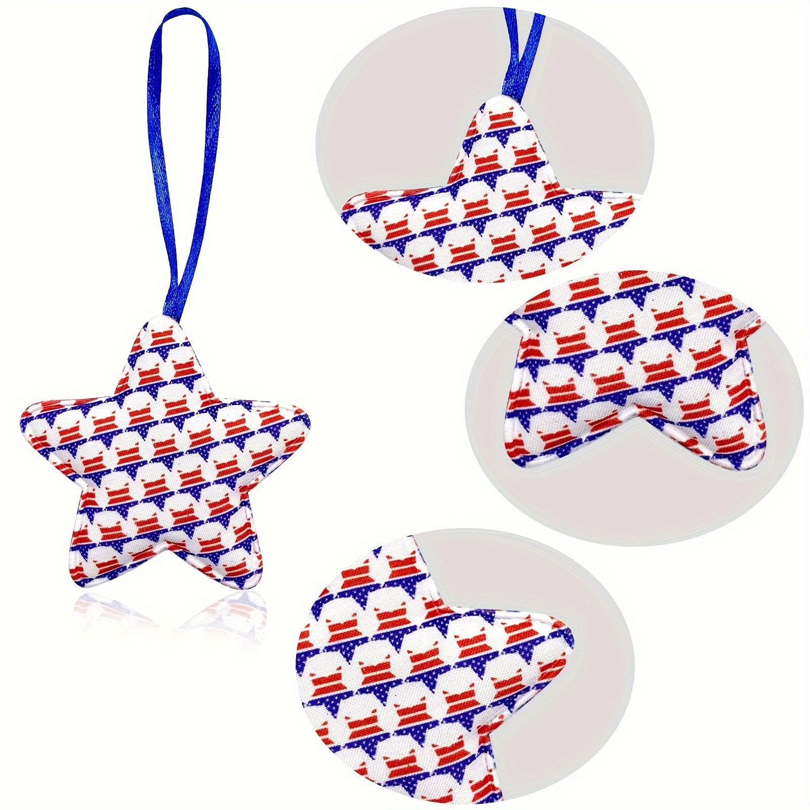 Inventario transfronterizo 12 paletes de algodón Día de la Independencia de los Estados Unidos pentagonal colgantes de decoración del Día Nacional
