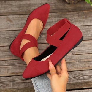 European and American Export 43 Large Size Pointed Toe Flats Shoes Women's Bean Shoes Sports Casual Shoes Women's 2025 Spring New Style