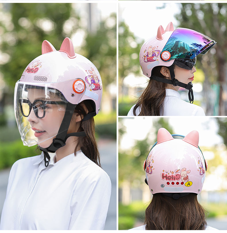 3C Certified Helmet Summer Universal Half Helmet Adult Double Lens