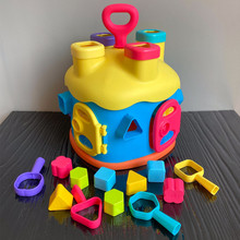 鍛煉寶寶手眼協調兒童顏色形狀認知配對積木屋男女孩六面益智玩具
