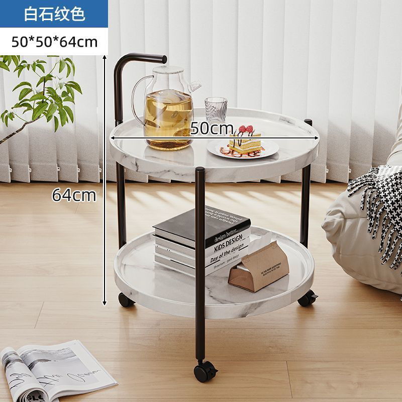 원형 카트 50x65 흰 돌 패턴