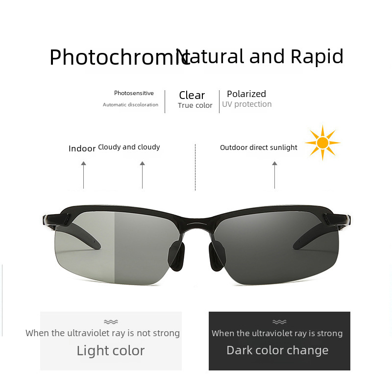 Nova barvno spreminjajoča se polarizirana sončna očala 3043 moška dnevna in nočna sončna očala za vožnjo, ribolov, nočni vid, tovarna na debelo_voghion.com