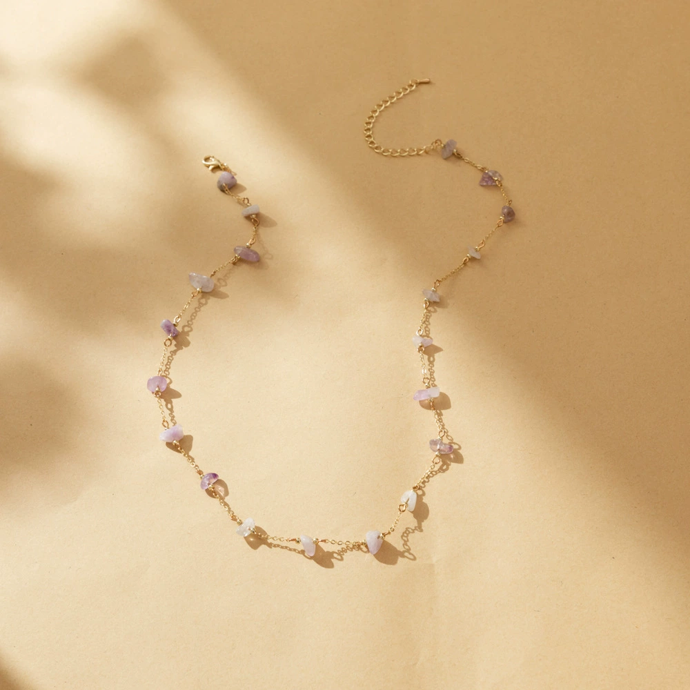 Трансграничное Новое нерегулярное персонализированное дизайн многоцветное ожерелье с подвеской из кристаллов, простое универсальное ожерелье, женское