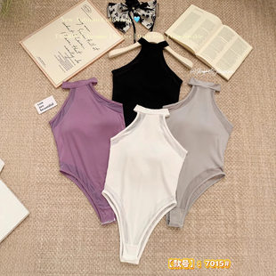 Sexy solid color bodysuit, bra top, European style, backless