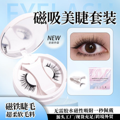 现货欧美磁铁假睫毛两对装浓密磁吸假睫毛自然磁性睫毛亚马逊TEMU