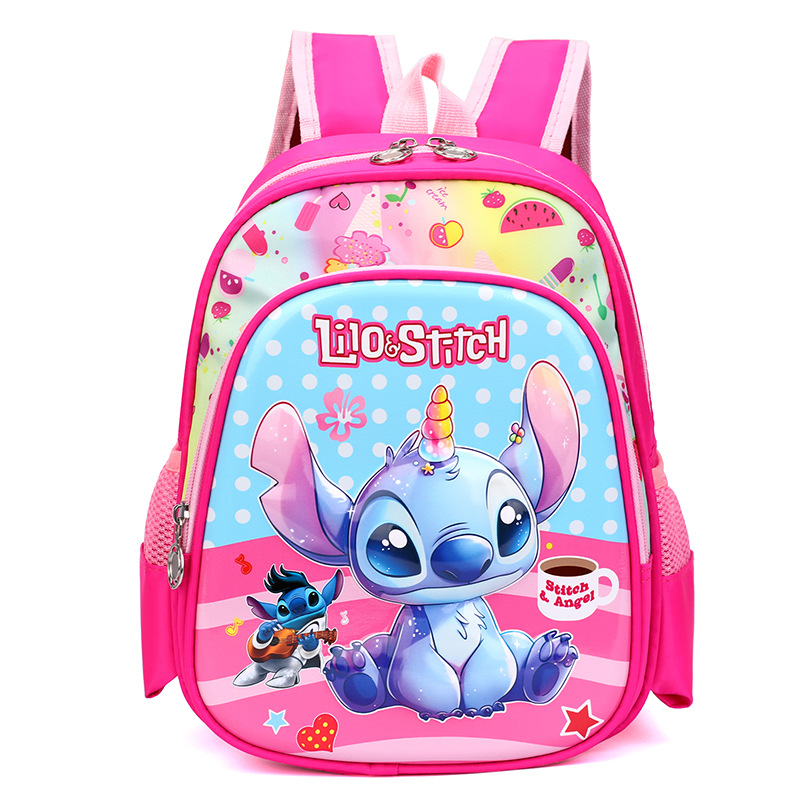 Mochila de dibujos animados Stitch de carcasa dura de 12 pulgadas al por mayor Mochila de jardín de infantes ultraligera Mochila para niños de 3-4 años