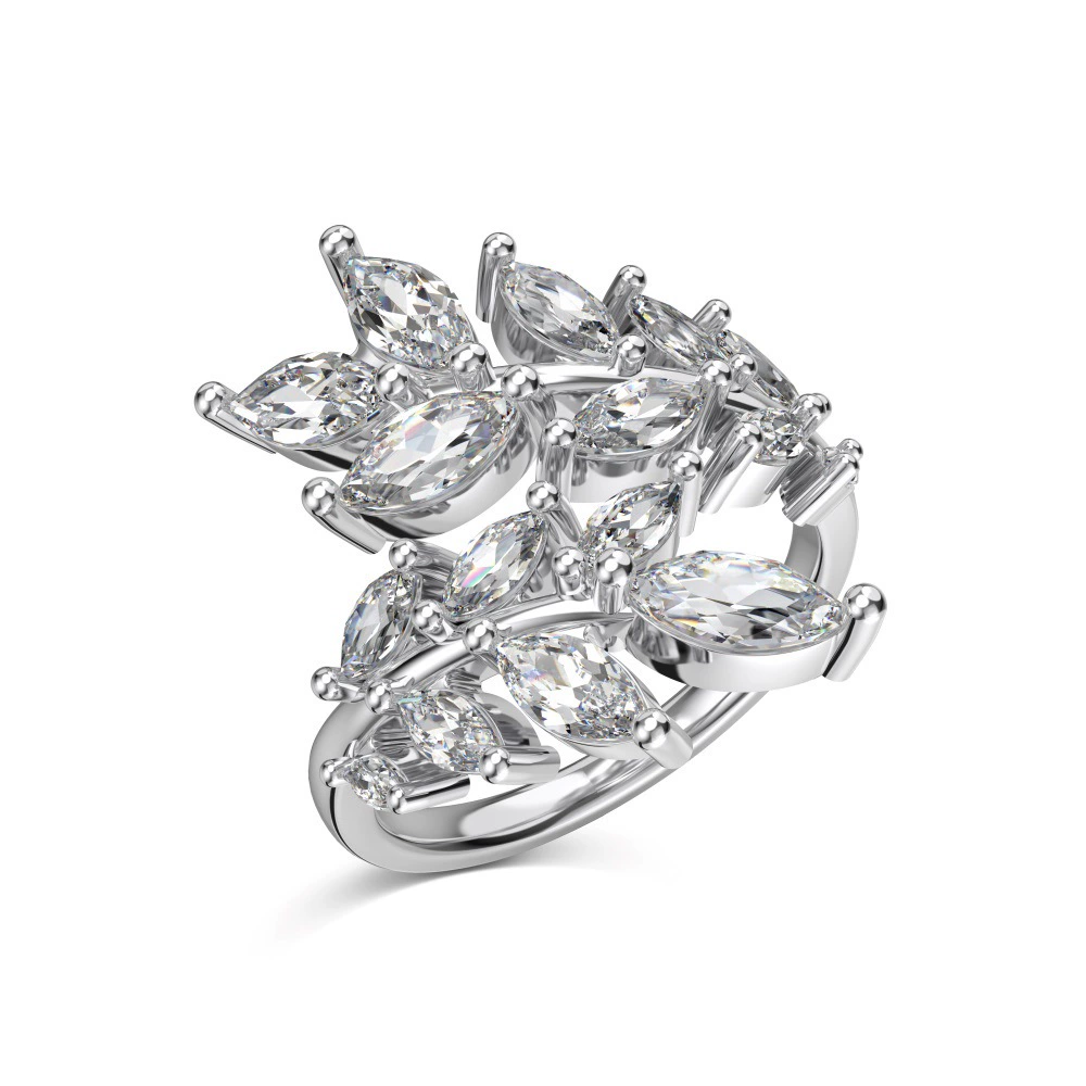 霖琅 Ring, design stone inlay, silver 925 sample, light luxury style