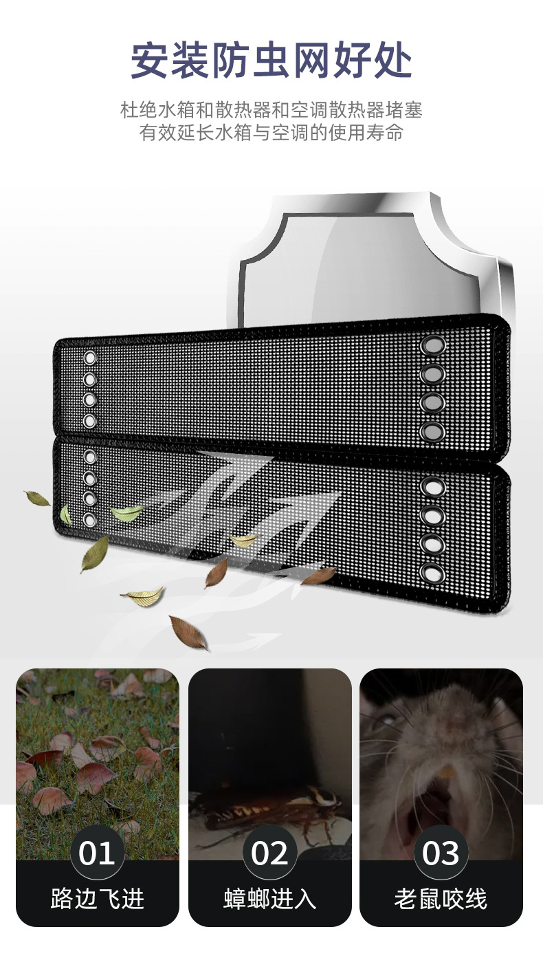 Suitable for 26 Models of Bmw I3 Cars, Insect-Proof Net, Condenser Dust Filter Net, Water Tank Protection Net
