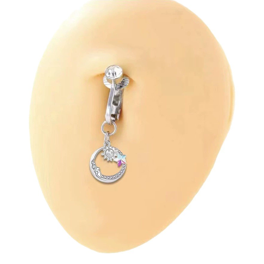 Европейская и американская трансграничная электронная коммерция, оптовая продажа, модные простые круглые украшения в форме сердца без бриллиантов, пирсинг, кольцо для пупка, зажим для пупка