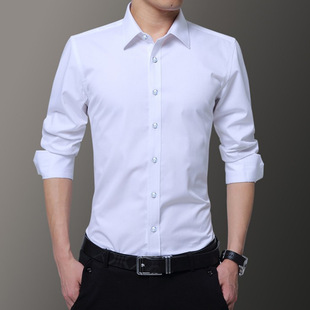 Long sleeve shirt men's Korean-style slim fit spring and autumn clothes handsome gray men's shirt trendy casual formal wear inch clothes