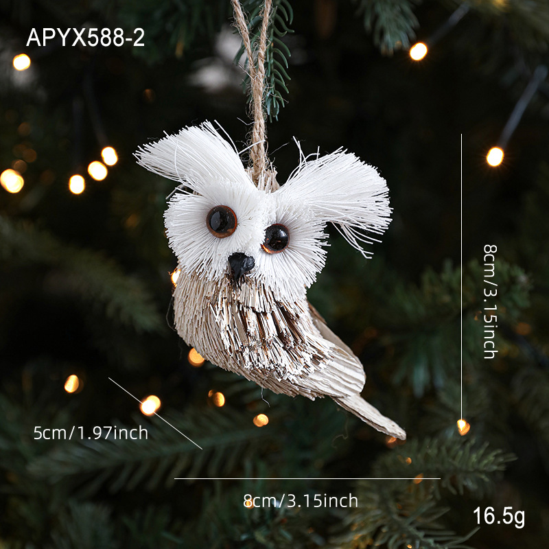 Paja trenzada seda algodón alce colgante muñeca muñeca ventana árbol de Navidad decoración de mesa decoración de Navidad